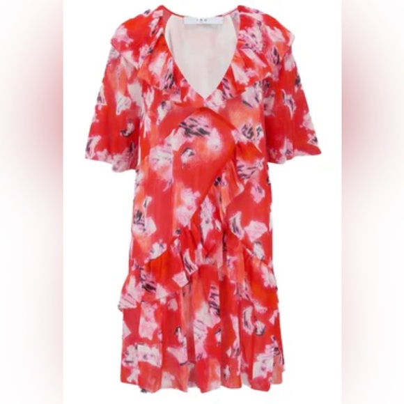 New IroMixed Red Arama Short Sleeve Dress - Picture 3 of 6